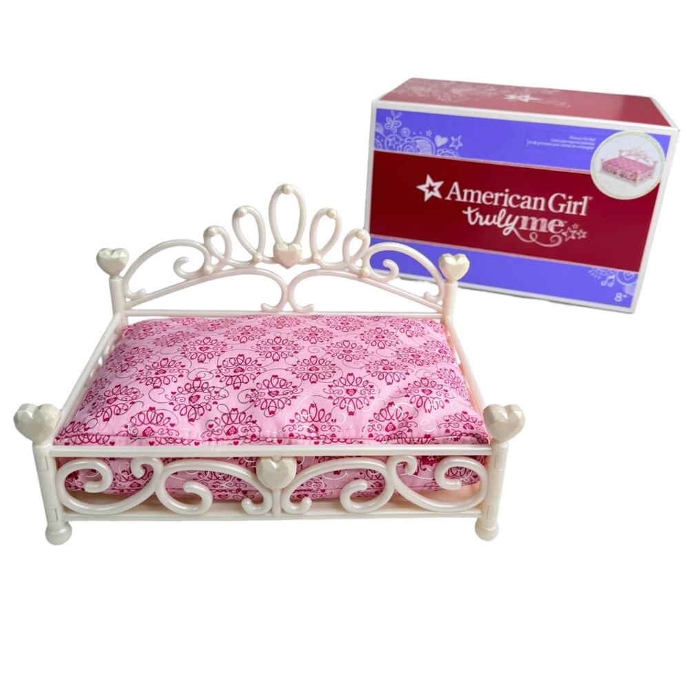 American Girl Princess Pet Bed White Frame Pink Cushion Pillow 9"x5.5" New Box